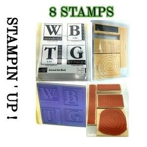 STAMPIN UP Journaling Scrapbook 8 Rubber Wood Stamps